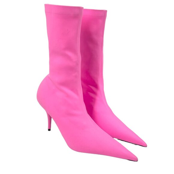 NWOB Balenciaga Pink Knife Pointed Toe Sock Boots - Picture 1 of 15
